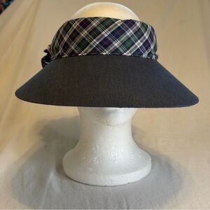 Plaid and Navy Women's Visor